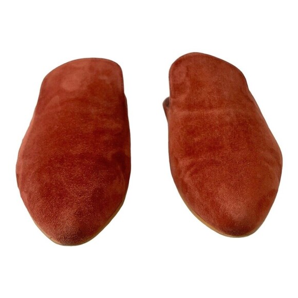 Able Local + Global Lizbeth Cherry Suede Leather Slip On Mules Size 9.5 - Picture 2 of 8